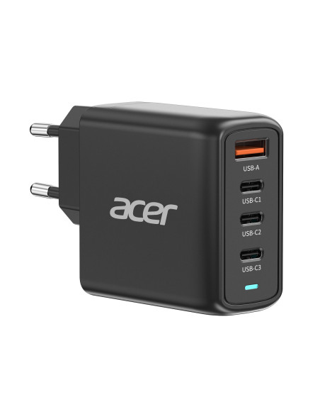 Acer GAN 100W PD charger, 3xUSB-C, 1xUSB-A čierny
