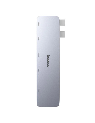 Baseus Dokovacia stanica Ultra Joy 6v1 (USB-C PD, 3xUSB 3.0, SD/TF) sivá
