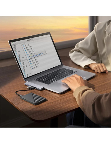 Baseus Dokovacia stanica Ultra Joy 6v1 (USB-C PD, 3xUSB 3.0, SD/TF) sivá
