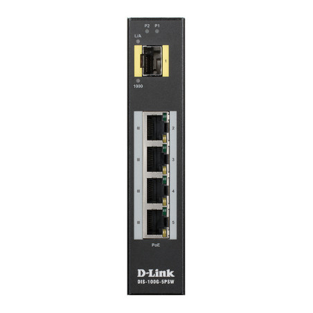 D-Link DIS-100G-5PSW Industrial Gigabit Unmanaged PoE Switch with SFP slot