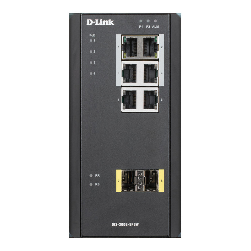 D-Link DIS-300G-8PSW Industrial Gigabit Managed PoE Switch with SFP slots
