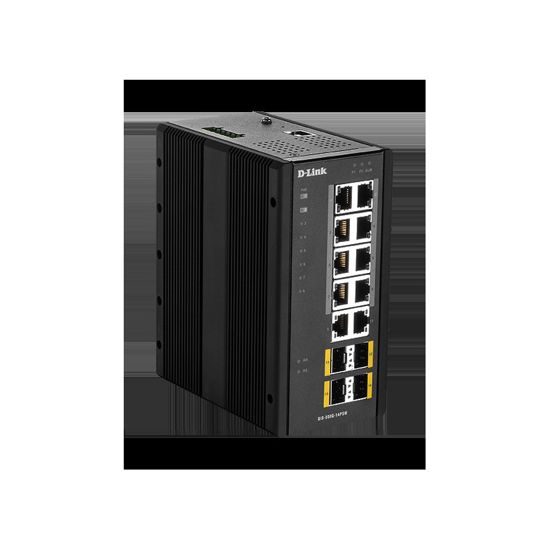 D-Link DIS-300G-14PSW Industrial Gigabit Manažérsky PoE Switch with SFP slots