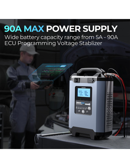 TOPDON Nabíjačka autobatérie Tornado 90000/Príkon 1600W max/20-2800Ah/Pre 12V a 24V/5-90A/11-31V