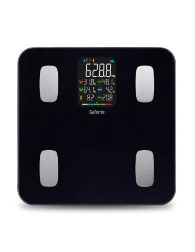 Salente MaxFit, múdra osobná diagnostická fitness váha, Bluetooth, čierna