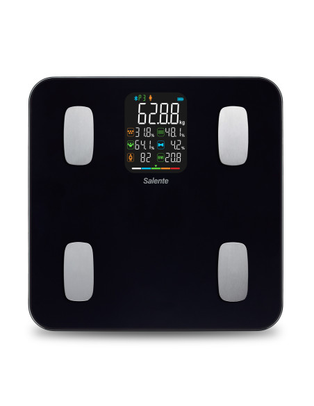 Salente MaxFit, múdra osobná diagnostická fitness váha, Bluetooth, čierna