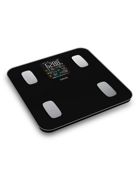 Salente MaxFit, múdra osobná diagnostická fitness váha, Bluetooth, čierna
