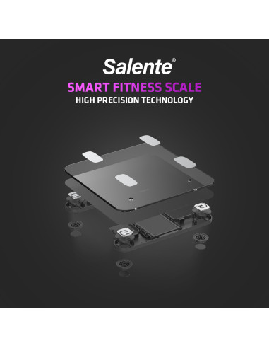 Salente MaxFit, múdra osobná diagnostická fitness váha, Bluetooth, čierna
