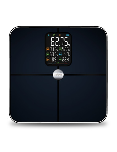 Salente BodyFit, múdra osobná diagnostická fitness váha, Bluetooth, čierna