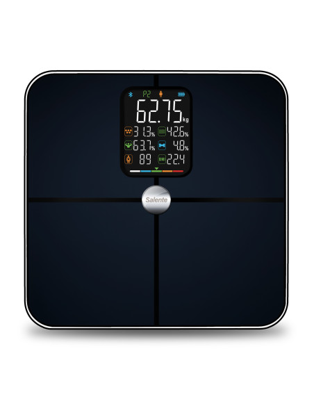 Salente BodyFit, múdra osobná diagnostická fitness váha, Bluetooth, čierna