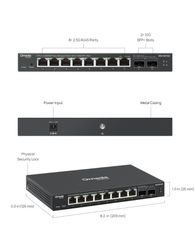 TP-Link ES210X-M2 Eas.Man.Sw.Omada 8x2.5GB+2xSFP
