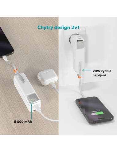 Epico 2in1 5000mAh powerbanka a adaptér ET30