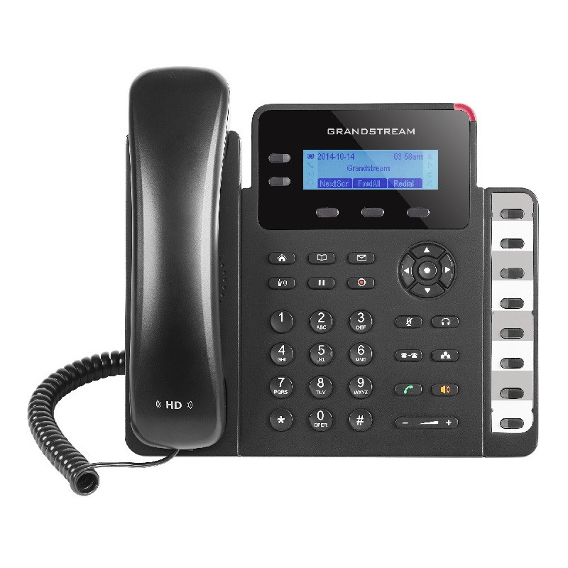 Grandstream GXP1628, 2,95" LCD podsv. disp., 2 SIP účty, 3prog. tlačidlá, 8 BLF, dual Gbit port, PoE