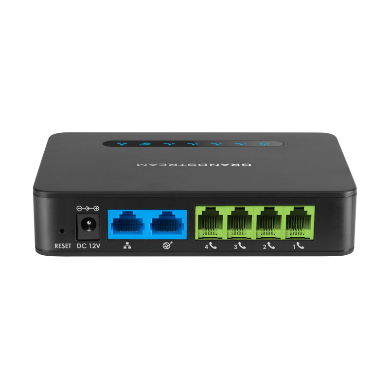 Grandstream HT814 (ATA), 4x FXS, 2 SIP profily, 1x Gbit LAN, NAT router, 3-cestná konf.