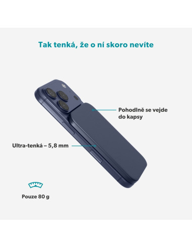 Epico Slim 3000mAh Mag+ powerbanka EM31b - modrá