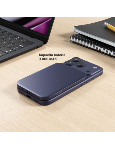 Epico Slim 3000mAh Mag+ powerbanka EM31b - modrá