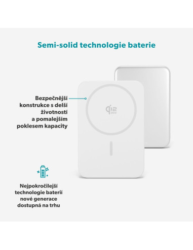 Epico Qi2 25W 10000mAh Mag+ powerbanka EM75 - stříbrná