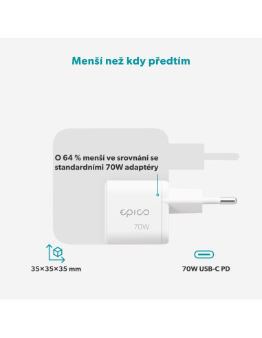 Epico Micro AVS GaN 70W dynamický adaptér EA70b
