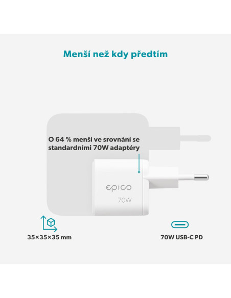 Epico Micro AVS GaN 70W dynamický adaptér EA70b
