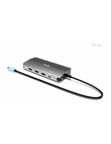 i-tec USB-C Metal Nano 3x Display (DP, HDMI a VGA) Docking Station, Power Delivery 100W