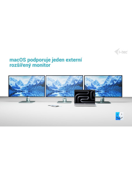 i-tec USB-C Metal Nano 3x Display (DP, HDMI a VGA) Docking Station, Power Delivery 100W