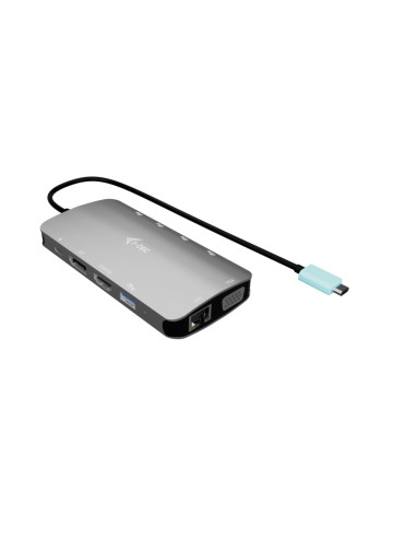 i-tec USB-C Metal Nano 3x Display (DP, HDMI a VGA) Docking Station, Power Delivery 100W
