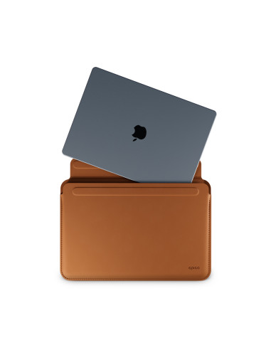 Epico Leather Sleeve MacBook Pro 13,3"/Air 13,6" - hnedá
