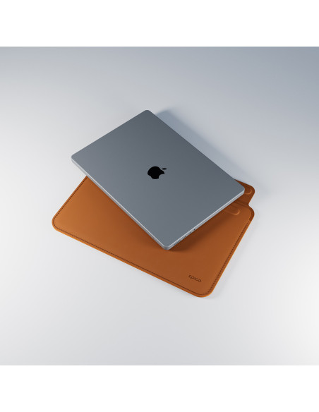 Epico Leather Sleeve MacBook Pro 13,3"/Air 13,6" - hnedá
