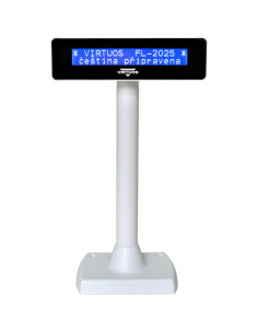 LCD zákaznícky displej Virtuos FL-2025MB 2x20, USB biely