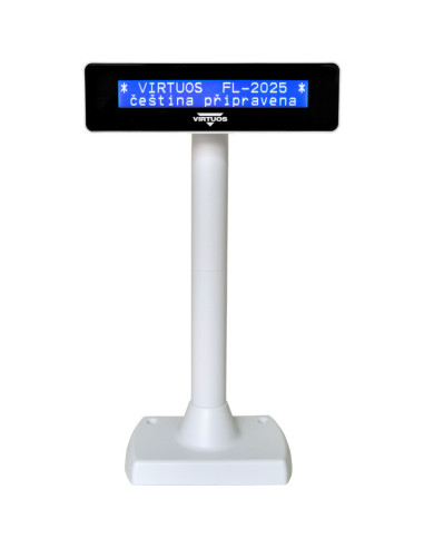 LCD zákaznícky displej Virtuos FL-2025MB 2x20, USB biely