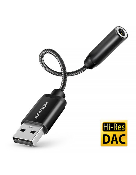 AXAGON ADA-HA, USB-A na 3.5mm jack Hi-Res DAC audio adaptér, 384kHz/32bit, stereo