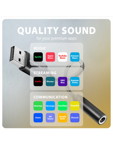 AXAGON ADA-HA, USB-A na 3.5mm jack Hi-Res DAC audio adaptér, 384kHz/32bit, stereo