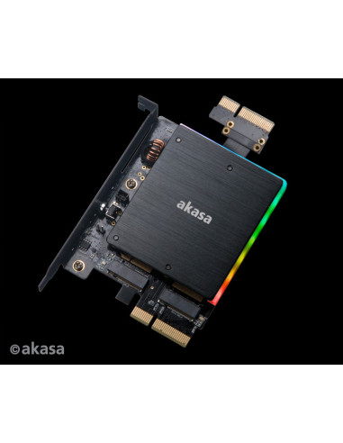 AKASA adaptér dual M.2 do PCIex s chladičom RGB