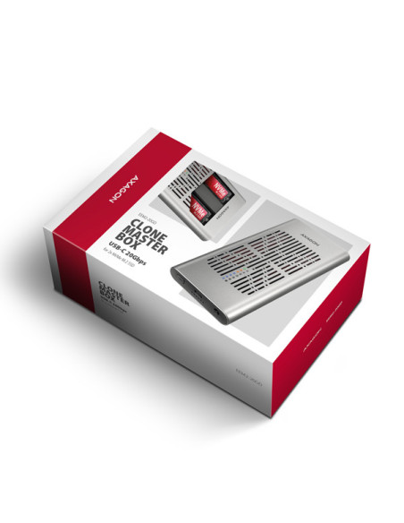 AXAGON EEM2-20GD, USB-C 20Gbps externý box pre dvoch M.2 NVMe SSD s funkciou klonovania