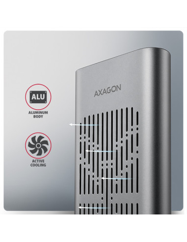 AXAGON EEM2-20GD, USB-C 20Gbps externý box pre dvoch M.2 NVMe SSD s funkciou klonovania