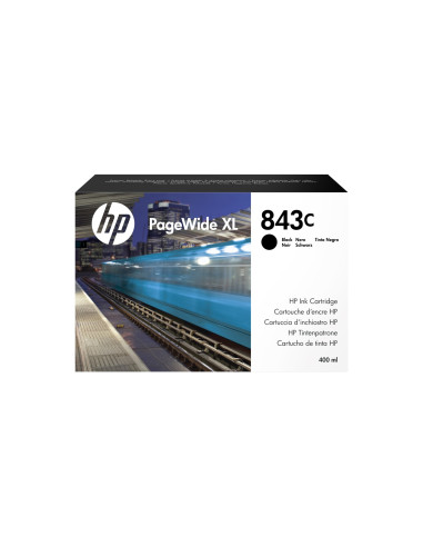 HP 843C ink. PageWide, 400 ml - čierna