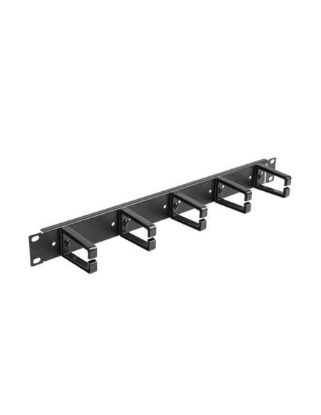 LANBERG 19" PANEL PRO SPRÁVU KÁBLOV S 5 PLASTOVÝMI DRŽIAKMI 1U TYP B ČIERNY