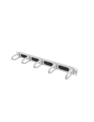 LANBERG 19" PANEL S KEFOU NA VEDENIE KÁBLOV 5 KRÚŽKOV TYP B 1U ŠEDÝ