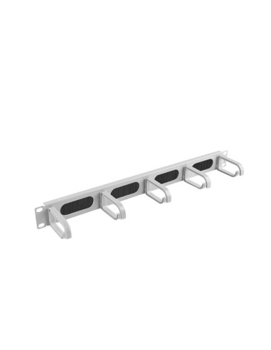 LANBERG 19" PANEL S KEFOU NA VEDENIE KÁBLOV 5 KRÚŽKOV TYP B 1U ŠEDÝ