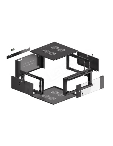 LANBERG RACKOVÁ SKRIŇA 19" NÁSTENNÁ 4U 600 RÝCHLA MONTÁŽ (PLOCHÉ BALENIE) ČIERNA