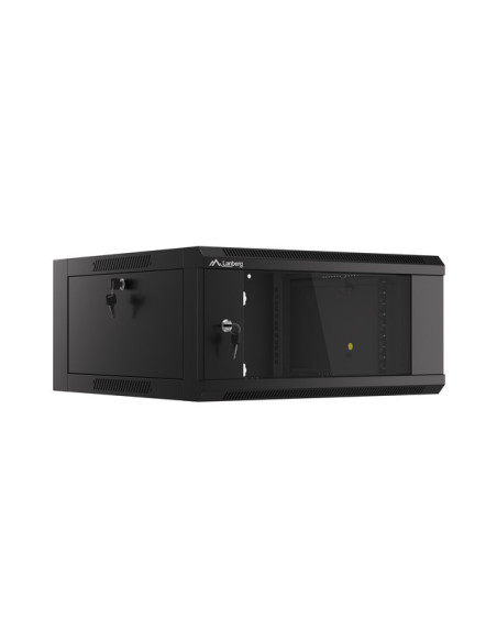 LANBERG RACKOVÁ SKRIŇA 19" NÁSTENNÁ 4U 600 RÝCHLA MONTÁŽ (PLOCHÉ BALENIE) ČIERNA