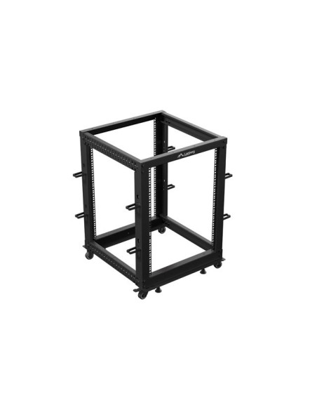 LANBERG OTVORENÝ RACK 15U 19" 600X600-1100 NASTAVITEĽNÝ ČIERNY
