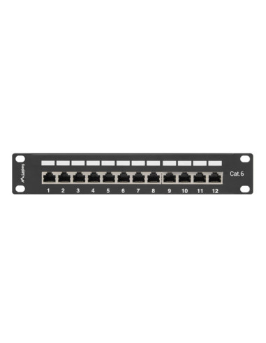 LANBERG PATCH PANEL 12PORT 1U 10" CAT.6 FTP TIENE ČIERNY