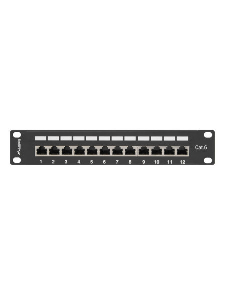 LANBERG PATCH PANEL 12PORT 1U 10" CAT.6 FTP TIENE ČIERNY