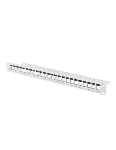 LANBERG PATCH PANEL BLANK 24 PORTOV 1U PRO MODULY KEYSTONE ŠEDÝ