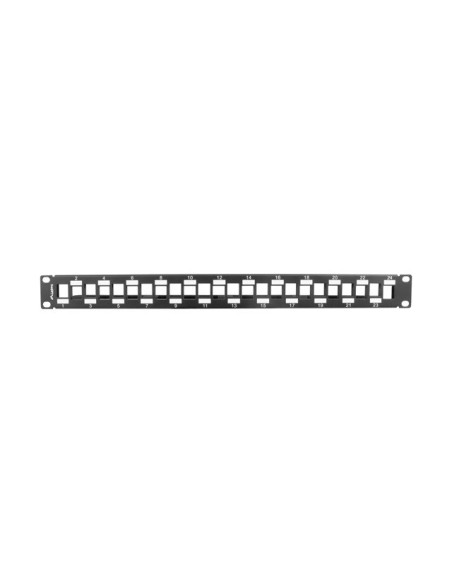 LANBERG 24PORTOVÝ PATCH PANEL S ORGANIZÉROM PRO KEYSTONE MODULY ČIERNY