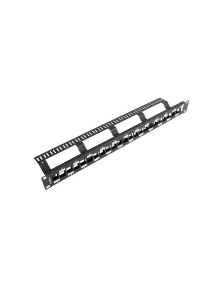 LANBERG 24PORTOVÝ PATCH PANEL S ORGANIZÉROM PRO KEYSTONE MODULY ČIERNY