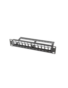 LANBERG PATCH PANEL 12 PORTOV 1U S ORGANIZÉROM PRO KEYSTONE MODULY ČIERNY