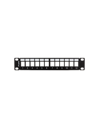 LANBERG PATCH PANEL 12 PORTOV 1U S ORGANIZÉROM PRO KEYSTONE MODULY ČIERNY