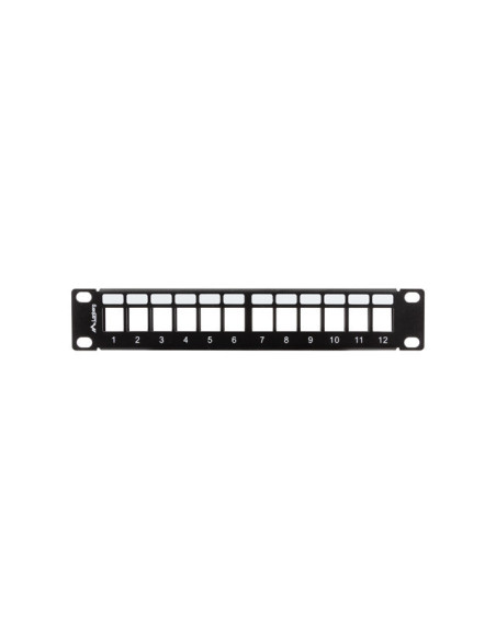 LANBERG PATCH PANEL 12 PORTOV 1U S ORGANIZÉROM PRO KEYSTONE MODULY ČIERNY