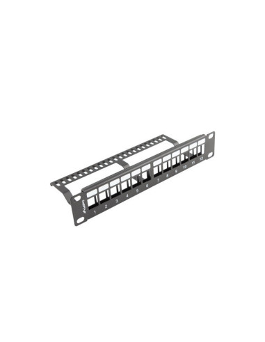 LANBERG PATCH PANEL 12 PORTOV 1U S ORGANIZÉROM PRO KEYSTONE MODULY ČIERNY